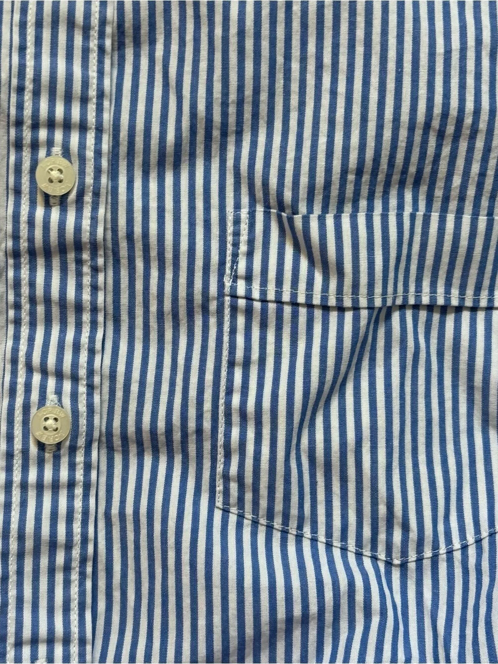 J. Crew Blue White Stripes Button Up Long Sleeve Shirt Womens Size Small Beach